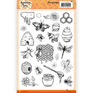 Joy!Crafts / Jeanine´s Art, Hobby Solutions Dies /  Set di timbri con motivi, trasparente, formato set 14,8 x21 cm, api, 23 motivi