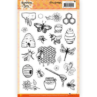 Joy!Crafts / Jeanine´s Art, Hobby Solutions Dies /  Set di timbri con motivi, trasparente, formato set 14,8 x21 cm, api, 23 motivi