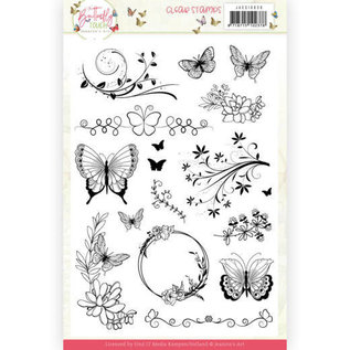 Joy!Crafts / Jeanine´s Art, Hobby Solutions Dies /  Set de tampons à motifs, transparents, format set 14,8 x21 cm, papillons et plantes
