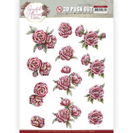 Yvonne Creations Feuille 3D Push-out, A4, collection "Graceful Flowers"