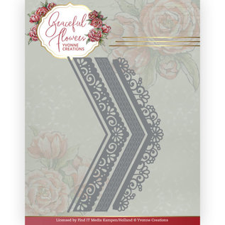 Yvonne Creations fustella, della collezione "Gracefull Flowers", formato: ca. 12,5 x 8,1 cm, per disegnare su carte, scrapbooking, collage, progetti di decoupage, tecnica mista e molto altro!