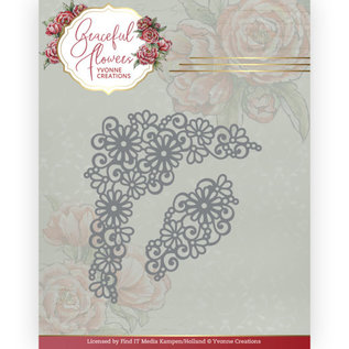 Yvonne Creations Fustella, della collezione "Gracefull Flowers", formato: ca. 7,8 x 8,5 cm, per disegnare su carte, scrapbooking, collage, progetti di decoupage, tecnica mista e molto altro!