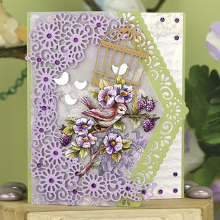 Yvonne Creations Fustella, della collezione "Gracefull Flowers", formato: ca. 7,8 x 8,5 cm, per disegnare su carte, scrapbooking, collage, progetti di decoupage, tecnica mista e molto altro!