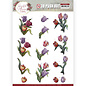 Yvonne Creations 3D utstanset ark, A4, samling "Graceful Flowers"