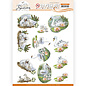 AMY DESIGN 3D die-cut sheet, format A4, elegant swan family