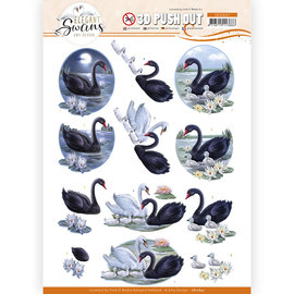 AMY DESIGN 3D die-cut sheet, A4, collection, swan family