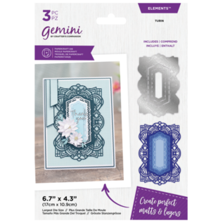 Gemini matrice de découpe, format 17 x 10,9 cm, cadre décoratif dentelle, jeu de 3 poinçons