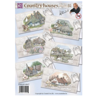 BASTELSETS / CRAFT KITS 2 dreamlike handicraft sets, for 12 cards! Country Houses!