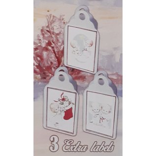 BASTELSETS / CRAFT KITS Håndverk SET, for design av 3 pene julekort + 3 ekstra etiketter, gratulasjonskort til jul!