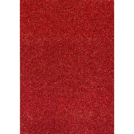 Spellbinders und Rayher Glitterpapir, A5-format, 5 ark, 250 g, farve rød
