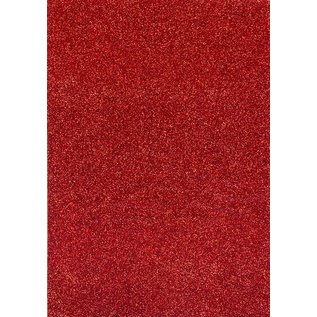 Spellbinders und Rayher Carta glitterata, formato A5, 5 fogli, 250 g, colore rosso