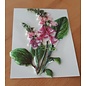 Embellishments / Verzierungen 5 voksbilder, blomster. Ca 8,5 x 6 cm, farget