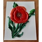 Embellishments / Verzierungen 5 voksbilder, blomster. Ca 8,5 x 6 cm, farget