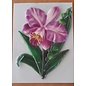 Embellishments / Verzierungen 5 voksbilder, blomster. Ca 8,5 x 6 cm, farget