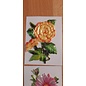 Embellishments / Verzierungen 5 voksbilleder, blomster. Ca 8,5 x 6 cm, farvet