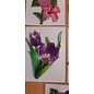 Embellishments / Verzierungen 5 voksbilder, blomster. Ca 8,5 x 6 cm, farget