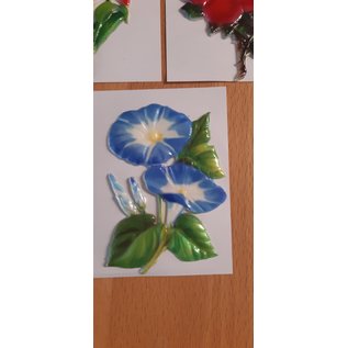 Embellishments / Verzierungen 5 Wachsbilder, Blumen. Ca. 8,5 x 6 cm, farbig