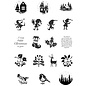 Stempel / Stamp: Transparent Motiefstempel, set met 18 zegels!