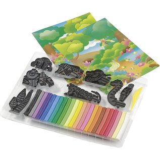 BASTELSETS / CRAFT KITS Handicraft set: Plasticine set - Safari, 65 pieces!