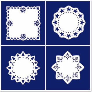 REDDY 12 Square Christmas Lace Card Faces