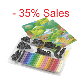 BASTELSETS / CRAFT KITS Handicraft set: Plasticine set - Safari, 65 pieces!