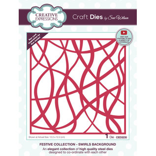 CREATIVE EXPRESSIONS und COUTURE CREATIONS Cutting Die, CED3235, Sue Wilson Craft The Festive Swirls Background