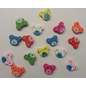 Holz, MDF, Pappe, Objekten zum Dekorieren 16 wooden beads with cute bear motifs