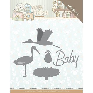 Yvonne Creations Skære terning, baby, stork,