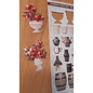 Reddy cards Stanzbogen, mit Garten Sepia, Embellishments