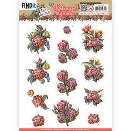 Bilder, 3D Bilder und ausgestanzte Teile usw... A4 die-cut sheet with pretty flowers in 3D effect