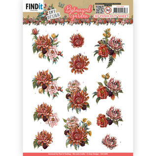 AMY DESIGN A4 die-cut sheet with pretty flowers in 3D effect