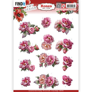 AMY DESIGN A4 die-cut sheet with pretty flowers in 3D effect