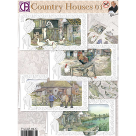 BASTELSETS / CRAFT KITS Complete handicraft set, 4 cards, Country Houses, Staf Wesenbeek,