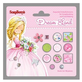 Embellishments / Verzierungen 15 bezaubernden Brads, Dream Land