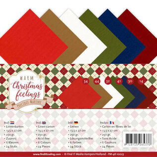 AMY DESIGN Linen Cardstock paper set, 24 sheets, 13.5 x 27 cm.