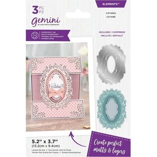 Gemini Matrice de découpe en métal, cadre délicat, plus grand poinçon : 13,2 x 9,4 cm (5,2 pouces x 3,7 pouces)