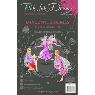 Pink ink Stamp motifs, Dance with Fairies, 14 stamps,