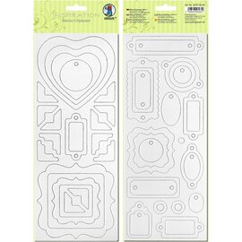 Reddy cards Blanco Chipboard, étiquette cadeau, environ 12 x 30,5 cm, 2 feuilles, pour bricoler et offrir en cadeau