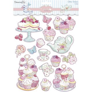 Spellbinders und Rayher Glitter Stickers, Cupcake Boutique Cakes, 24.3 x 19.5 cm, 150gram, 16 designs