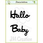 Spellbinders und Rayher Ponsen en embossing sjablonen: Duitse tekst: "Hello" en "Baby"