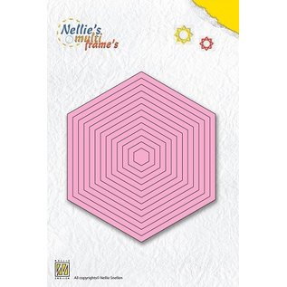 Nellie Snellen Punching and embossing templates: hexagon multiframe