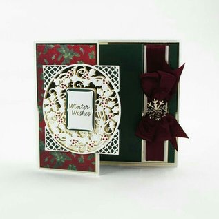 Tonic Studio´s stamping and embossing stencil: Christmas decorative frame