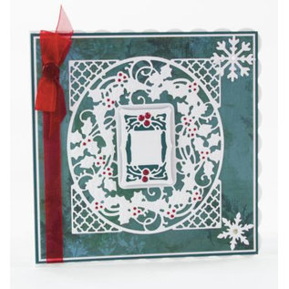 Tonic Studio´s stamping and embossing stencil: Christmas decorative frame