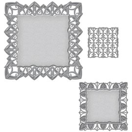 Spellbinders und Rayher Ponsen en embossing sjabloon: decoratief frame rechthoek