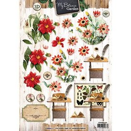 Vintage, Nostalgia und Shabby Shic feuilles de coupe 3D: Fleurs