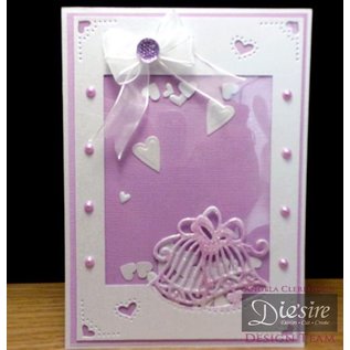 Die'sire Stamping and embossing stencil of Diesire, wedding bell + heart corners