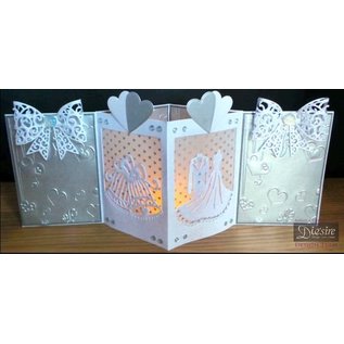 Die'sire Stamping and embossing stencil of Diesire, wedding bell + heart corners