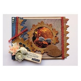 Joy!Crafts / Jeanine´s Art, Hobby Solutions Dies /  Estampillage et gaufrage pochoir: border avec des feuilles