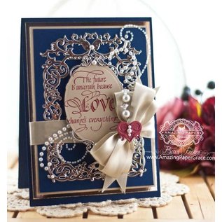 Spellbinders und Rayher Punching and embossing template: Floral frame with heart