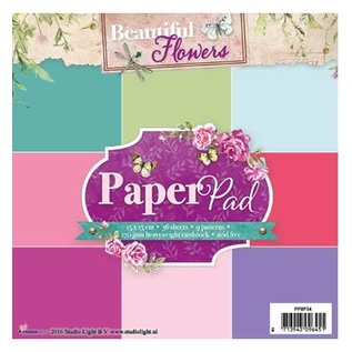 Studio Light Paper pad, vakre blomster